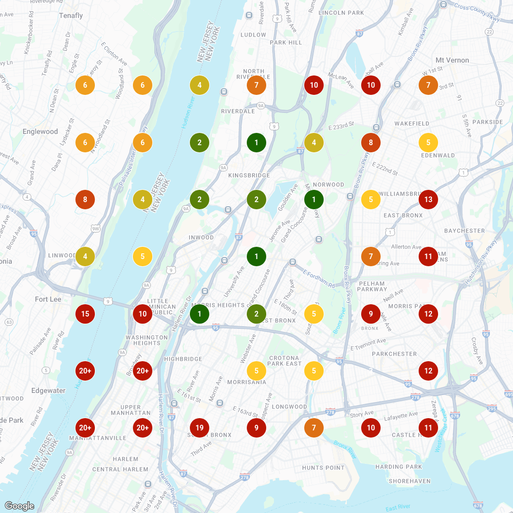 Bronx dispensary ranking heatmap